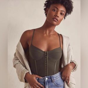 Free People Night Rhythm Corset Bodysuit